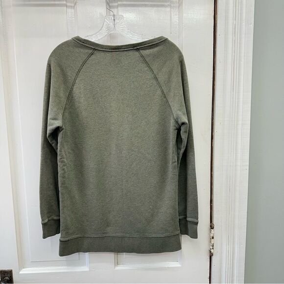 Nike boat neck army green sweatshirt women's extra small oversized - Picture 2 of 3